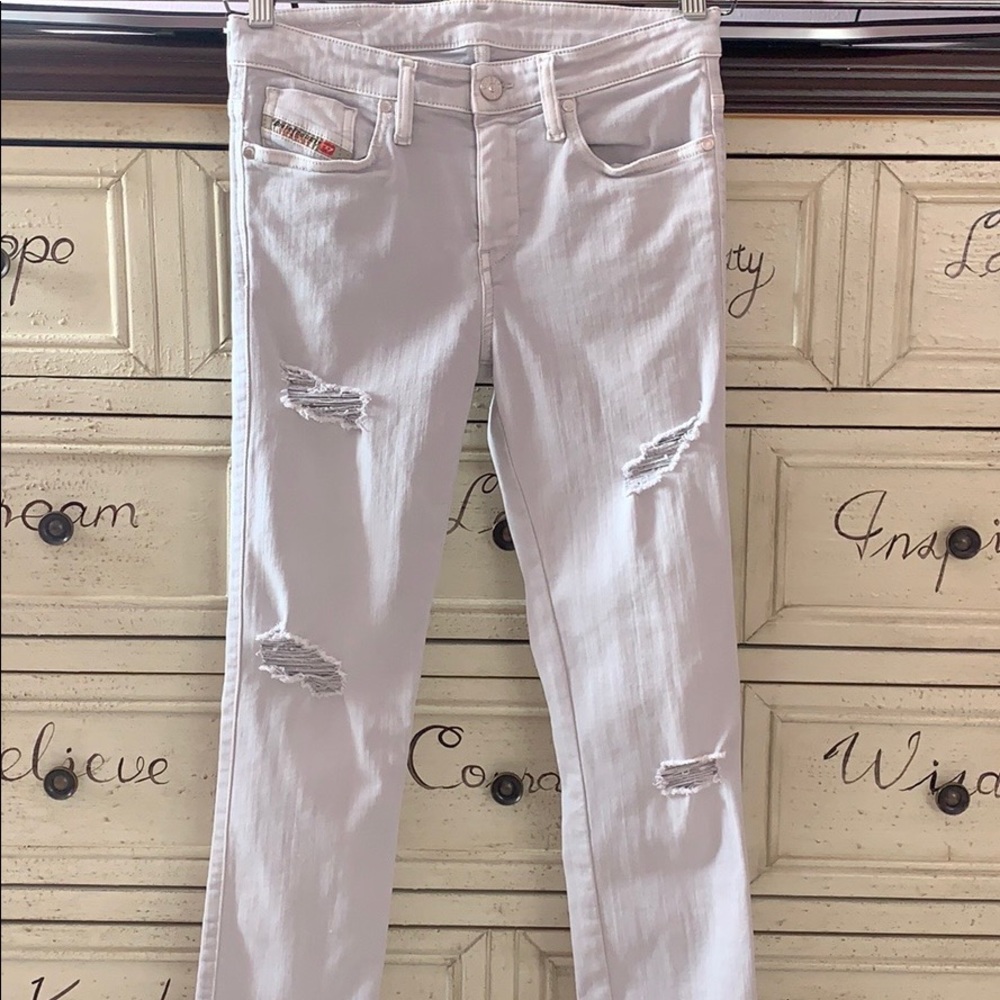 Diesel Industry Skinzee Gray Skinny Jeans L32 New